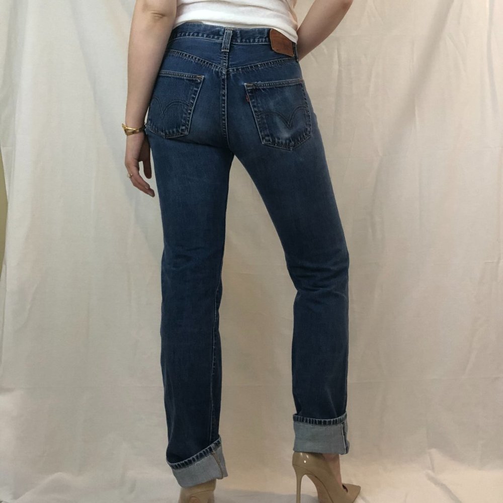 Vintage Levi's 501 Button Fly Unhemmed Original - Picture 5 of 8